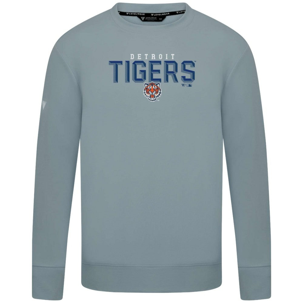 Detroit Tigers Levelwear Mandate Carve Tri-Blend Sweatshirt Gray