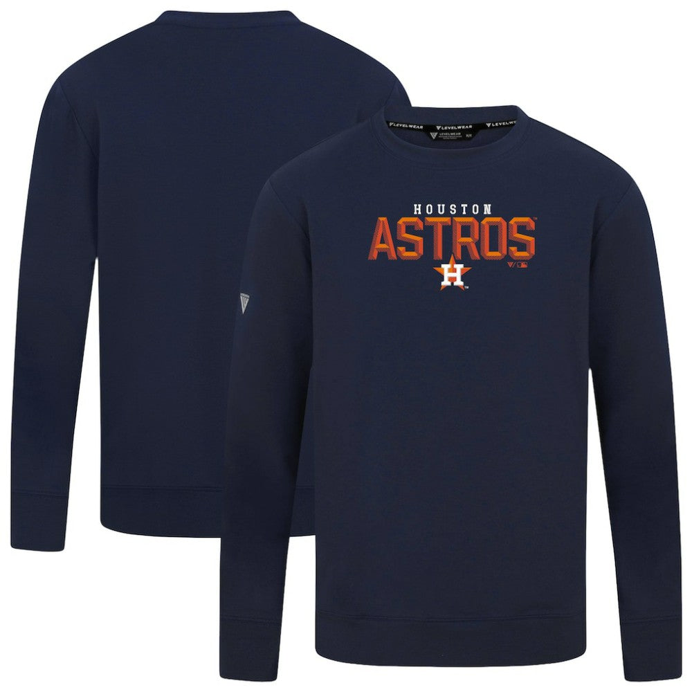 Houston Astros Levelwear Mandate Carve Tri-Blend Sweatshirt Navy