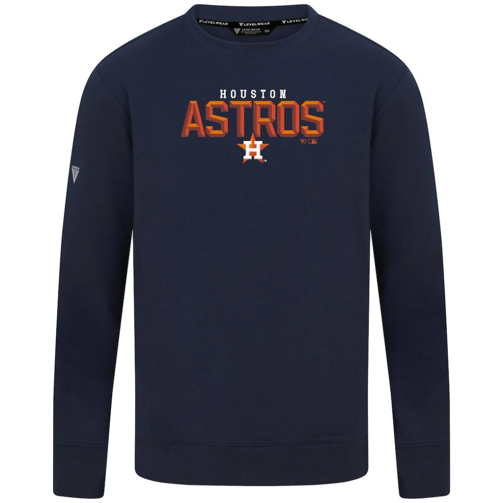 Houston Astros Levelwear Mandate Carve Tri-Blend Sweatshirt Navy