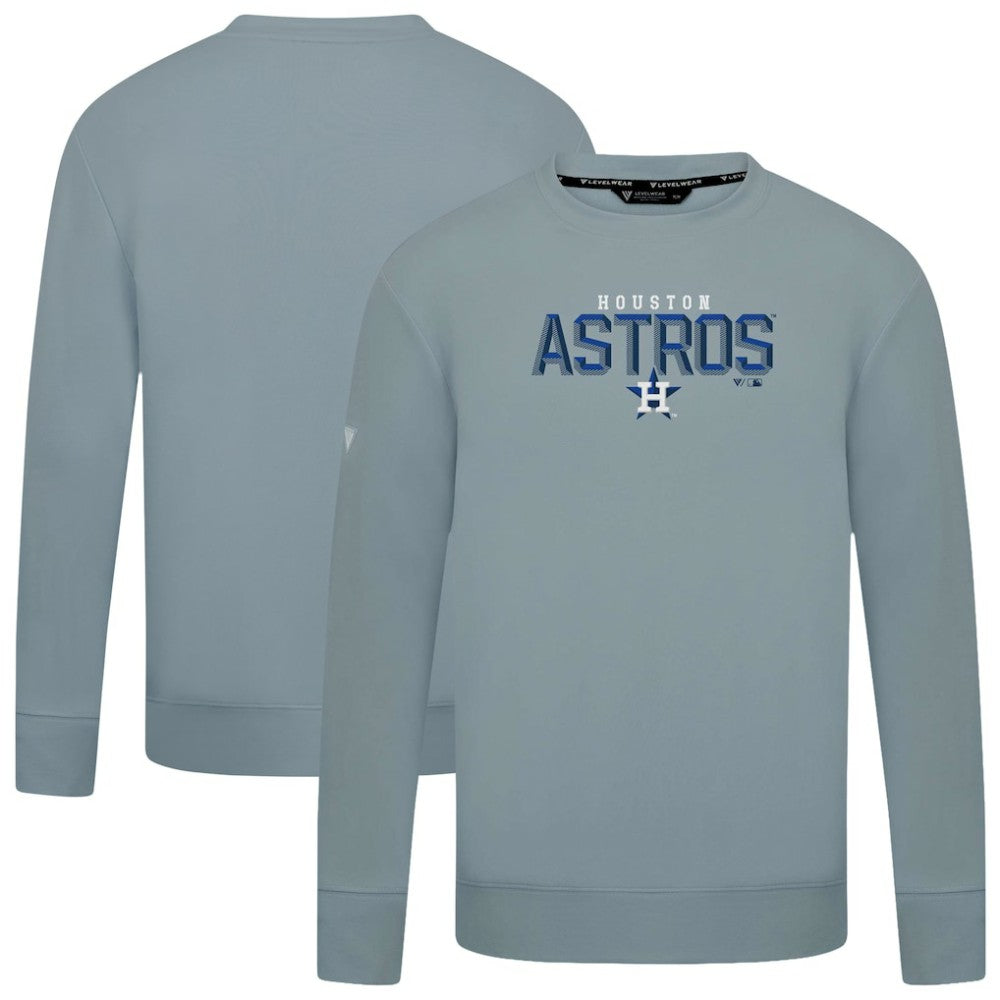 Houston Astros Levelwear Mandate Carve Tri-Blend Sweatshirt Gray