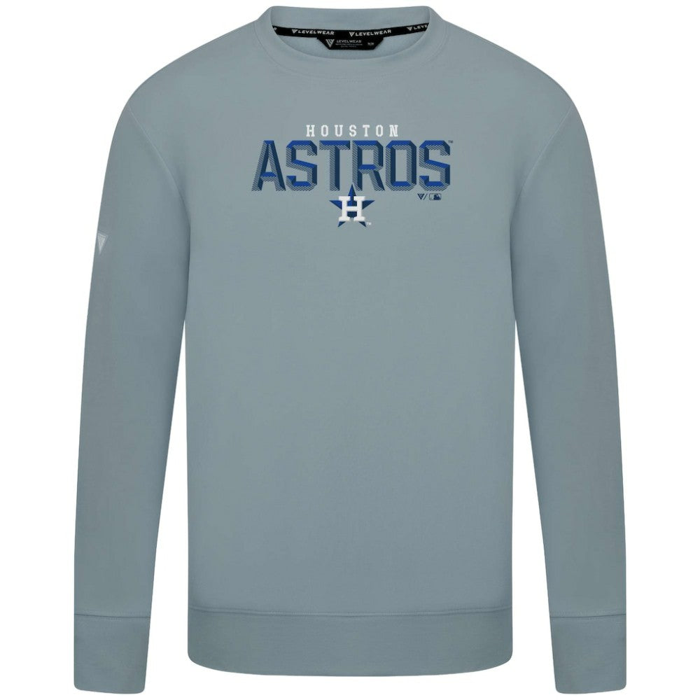 Houston Astros Levelwear Mandate Carve Tri-Blend Sweatshirt Gray