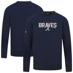 Atlanta Braves Levelwear Mandate Carve Tri-Blend Sweatshirt Navy
