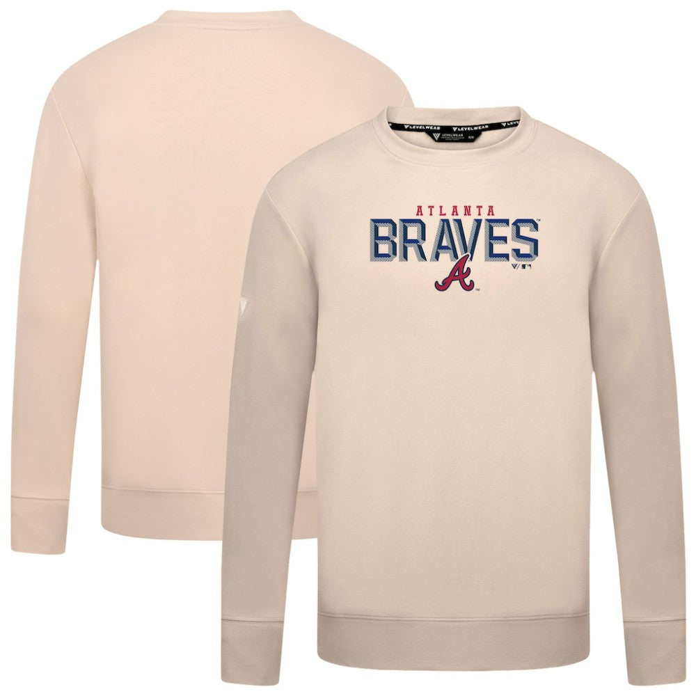 Atlanta Braves Levelwear Mandate Carve Tri-Blend Sweatshirt Khaki