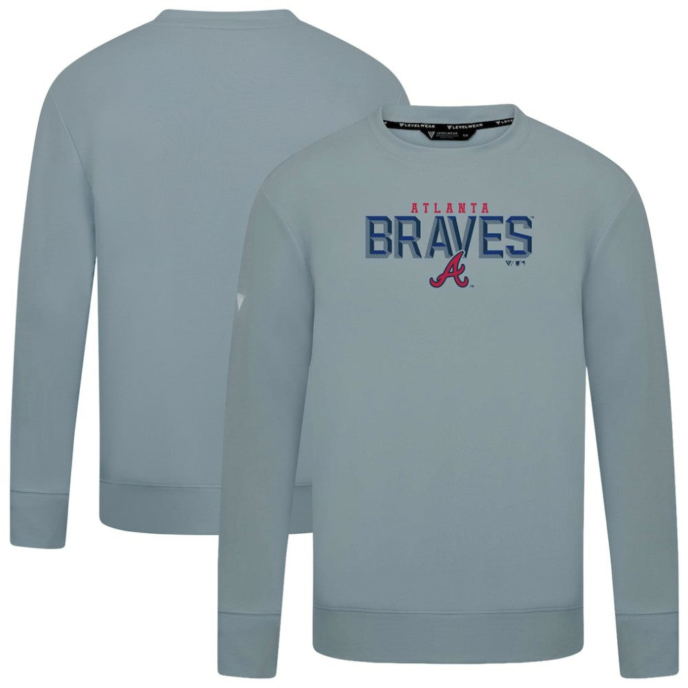 Atlanta Braves Levelwear Mandate Carve Tri-Blend Sweatshirt Gray