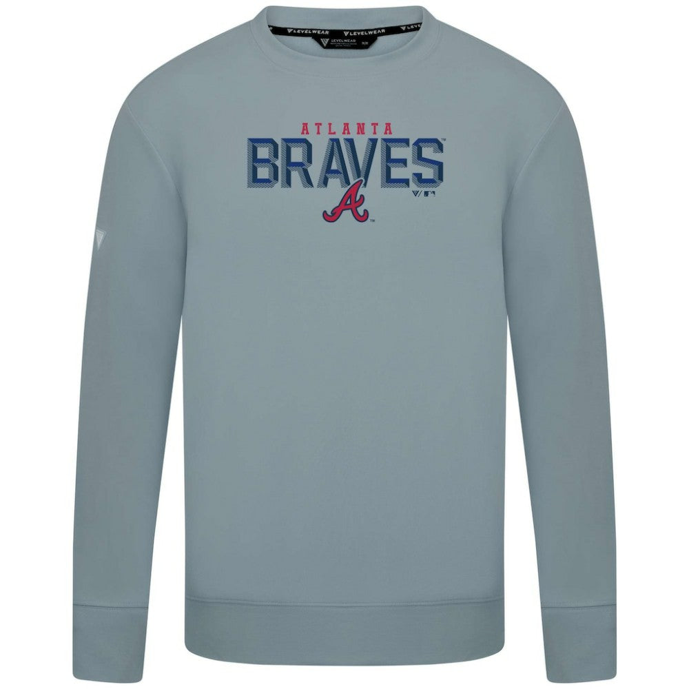 Atlanta Braves Levelwear Mandate Carve Tri-Blend Sweatshirt Gray