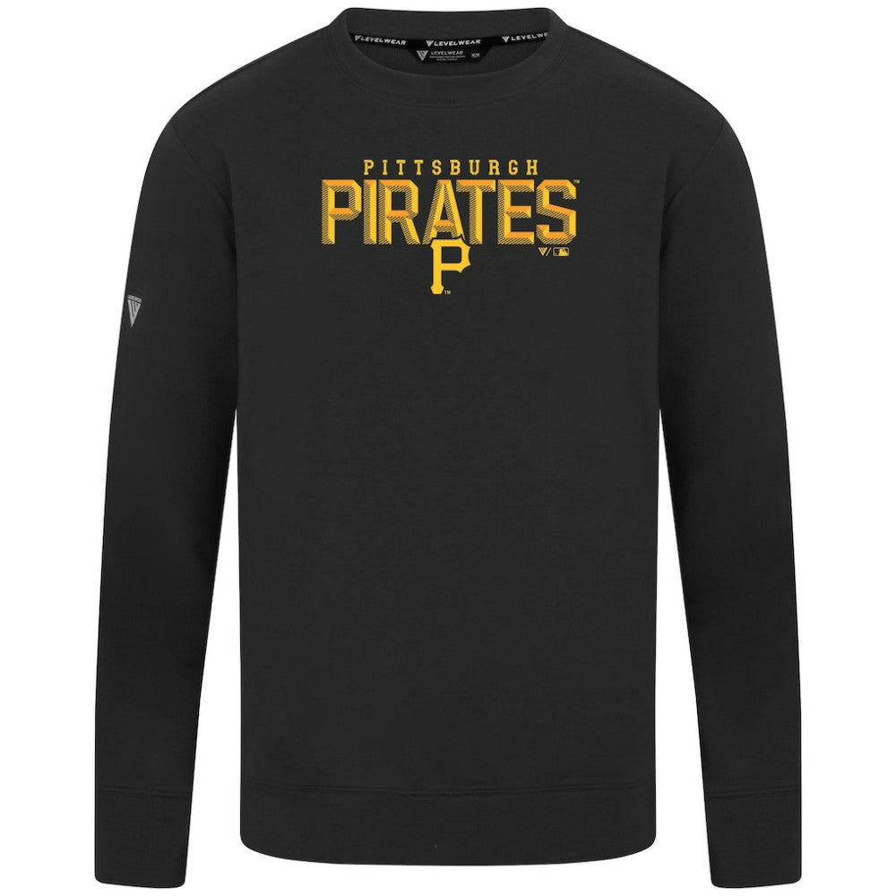 Pittsburgh Pirates Levelwear Mandate Carve Tri-Blend Sweatshirt Black