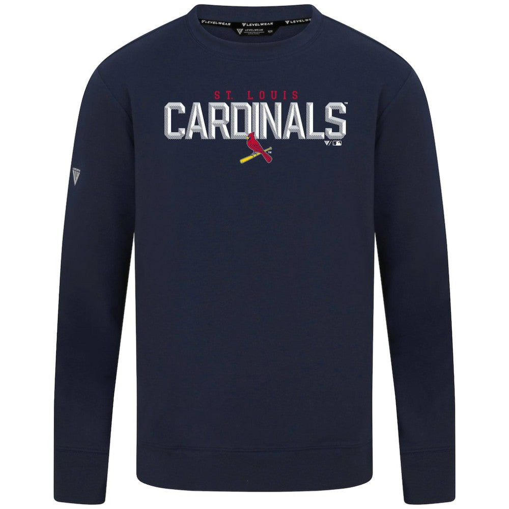 St. Louis Cardinals Levelwear Mandate Carve Tri-Blend Sweatshirt Navy