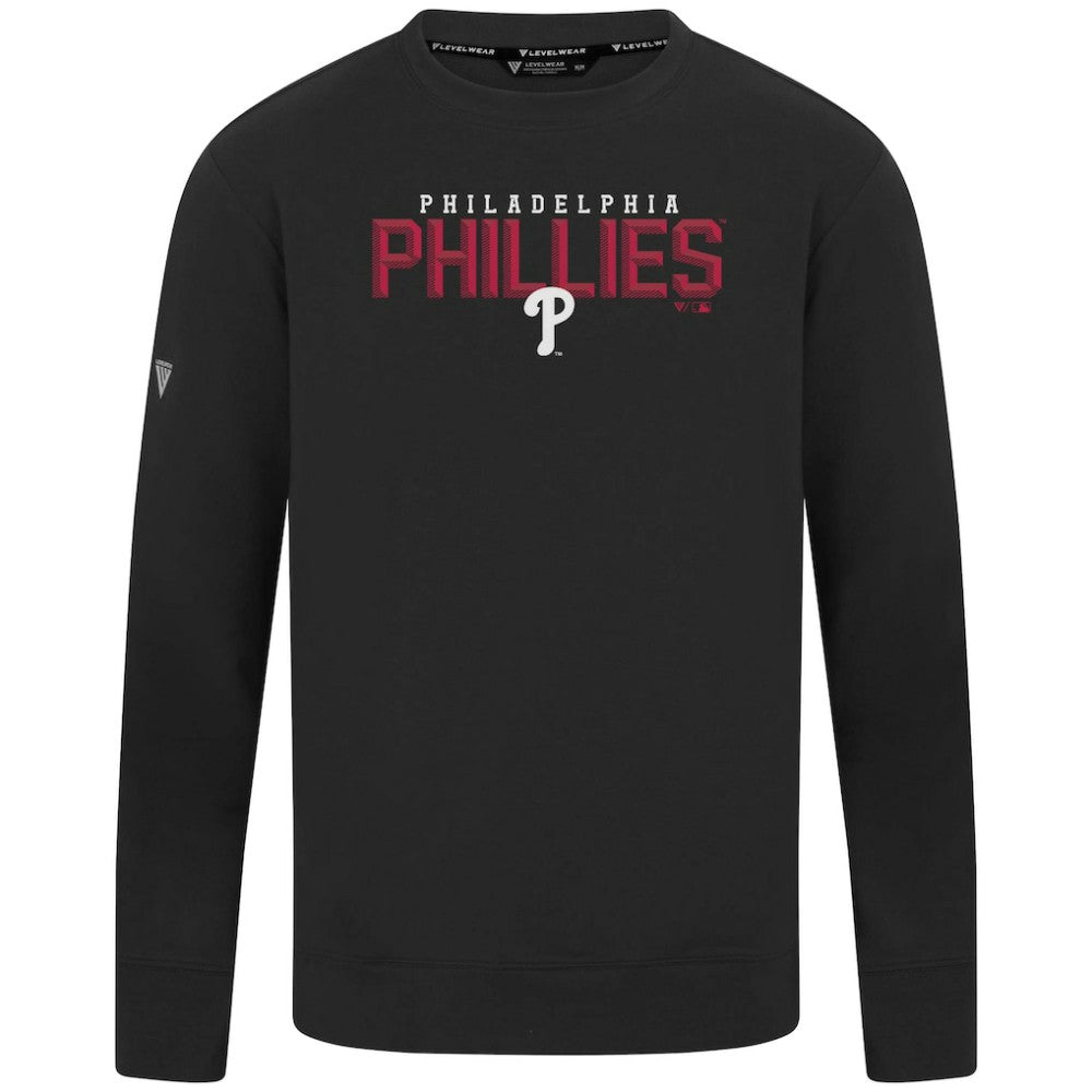 Philadelphia Phillies Levelwear Mandate Carve Tri-Blend Sweatshirt Black