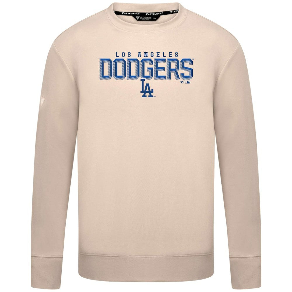 Los Angeles Dodgers Levelwear Mandate Carve Tri-Blend Sweatshirt Khaki