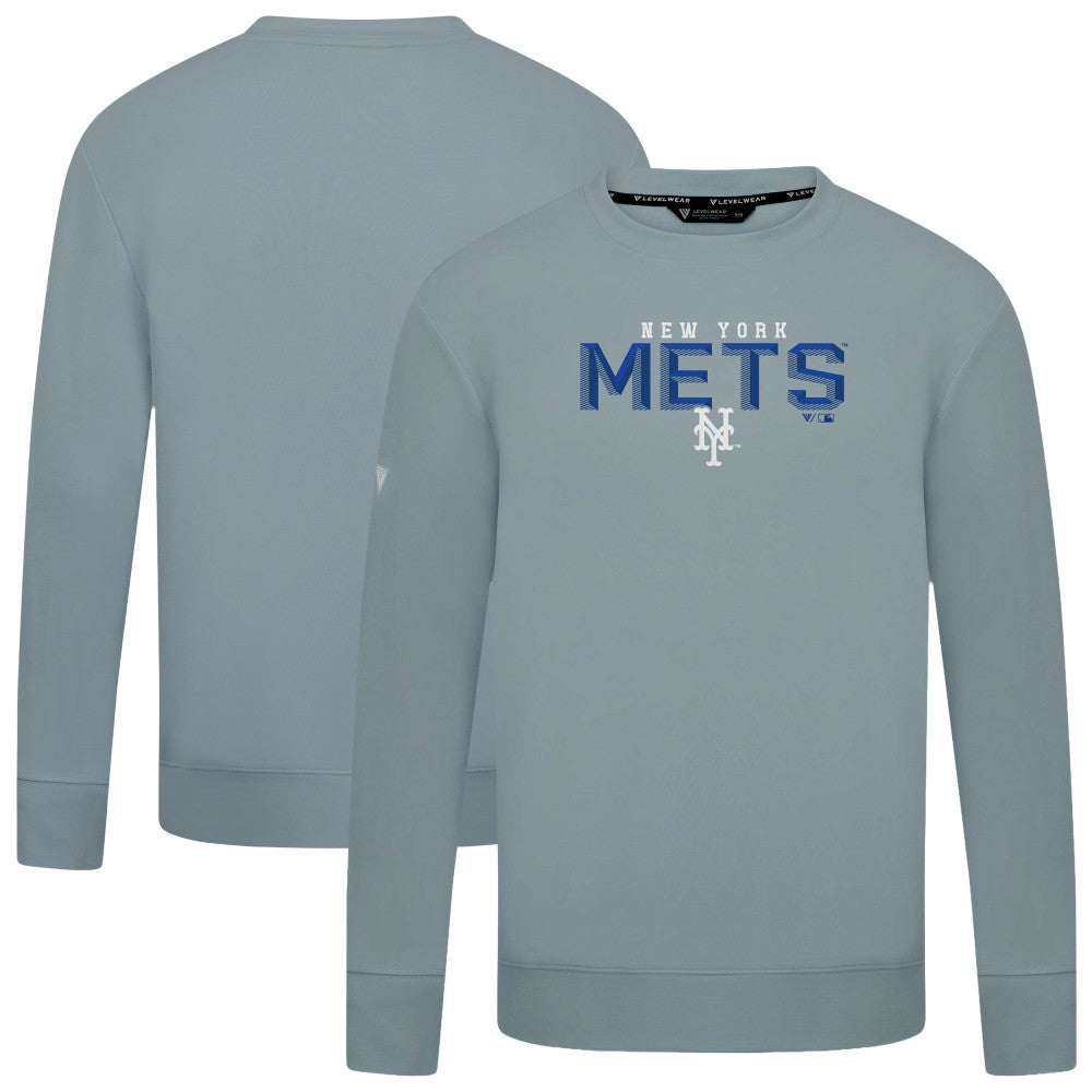 New York Mets Levelwear Mandate Carve Tri-Blend Sweatshirt Gray