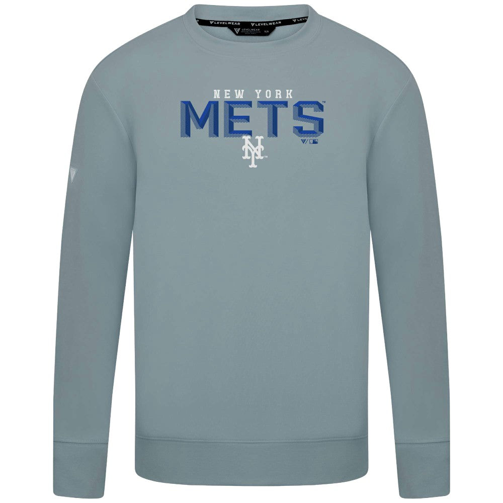 New York Mets Levelwear Mandate Carve Tri-Blend Sweatshirt Gray