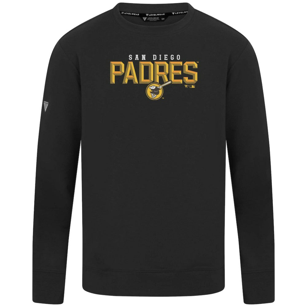 San Diego Padres Levelwear Mandate Carve Tri-Blend Sweatshirt Black