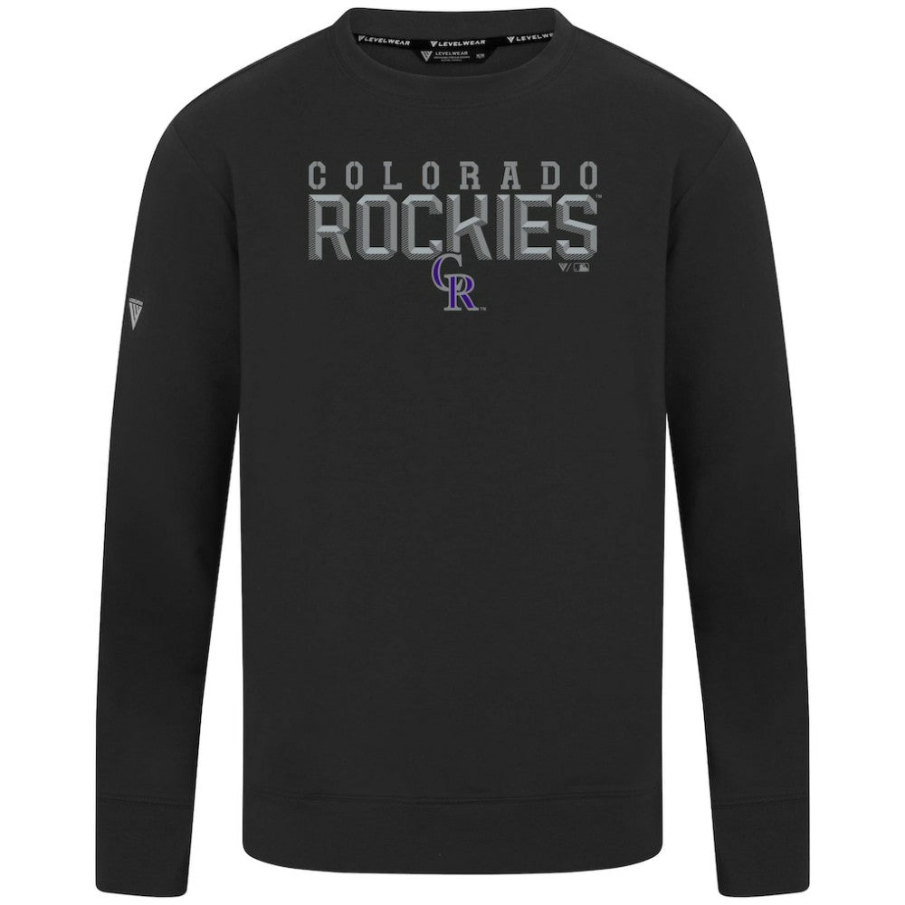 Colorado Rockies Levelwear Mandate Carve Tri-Blend Sweatshirt Black