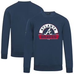 Atlanta Braves Levelwear Zane Banner Arch Sweatshirt Navy