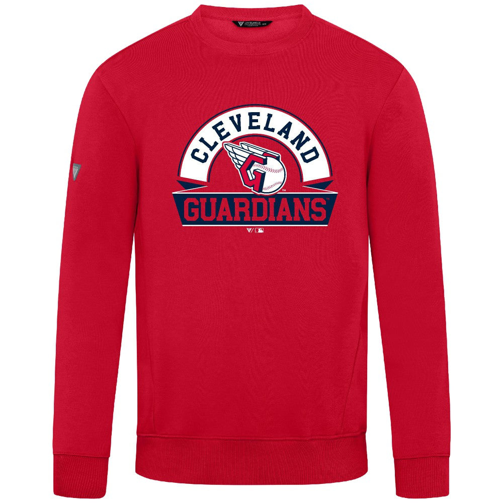 Cleveland Guardians Levelwear Zane Banner Arch Sweatshirt Red