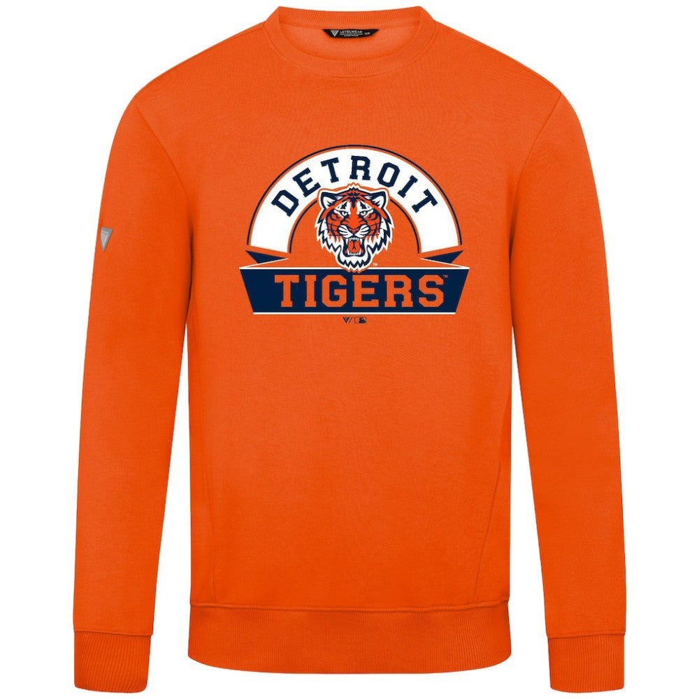 Detroit Tigers Levelwear Zane Banner Arch Sweatshirt Orange