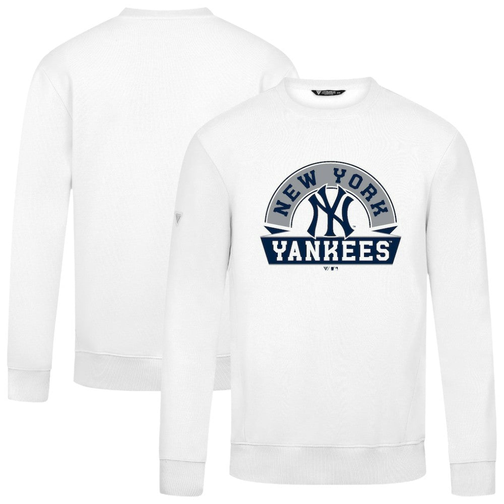 New York Yankees Levelwear Zane Banner Arch Sweatshirt White