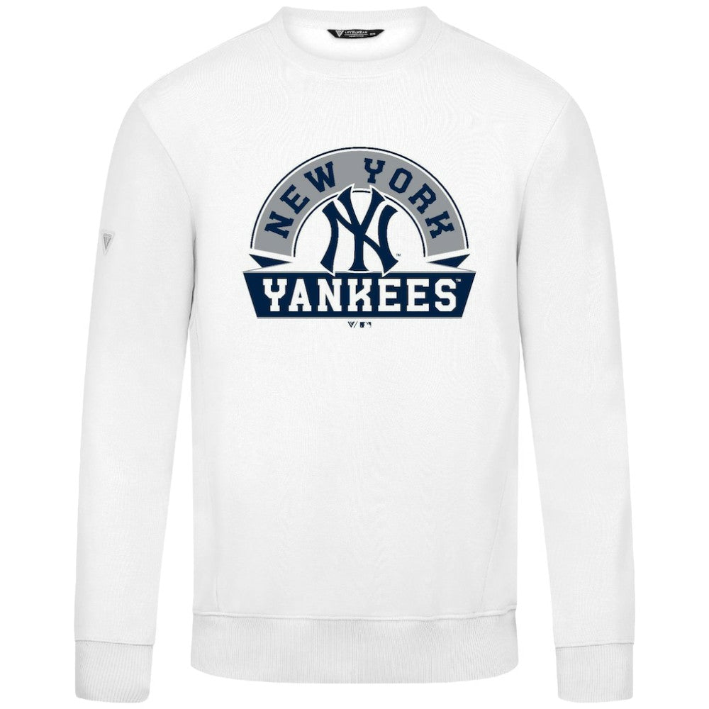 New York Yankees Levelwear Zane Banner Arch Sweatshirt White