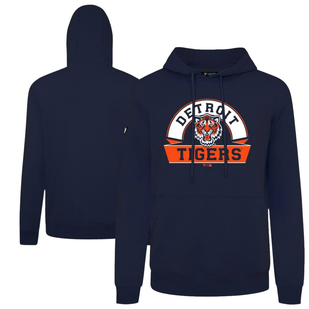 Detroit Tigers Levelwear Podium Banner Arch Hoodie Navy