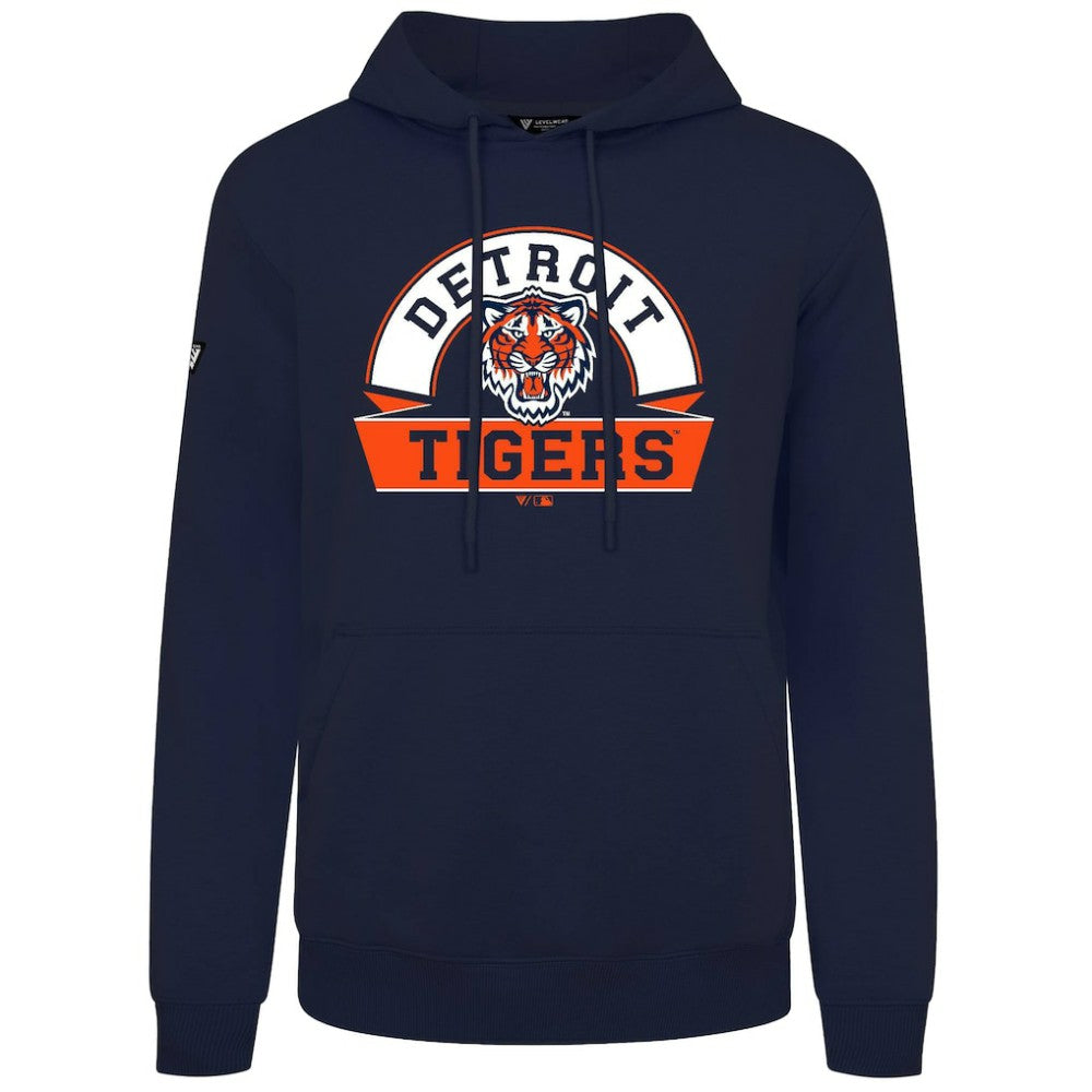 Detroit Tigers Levelwear Podium Banner Arch Hoodie Navy