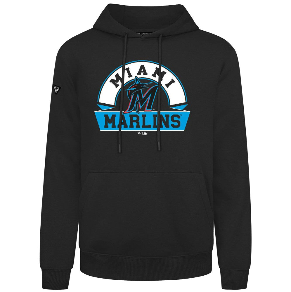 Miami Marlins Levelwear Podium Banner Arch Hoodie Black