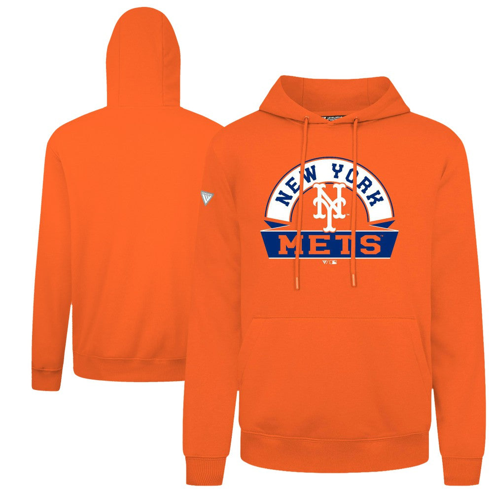 New York Mets Levelwear Podium Banner Arch Hoodie Orange
