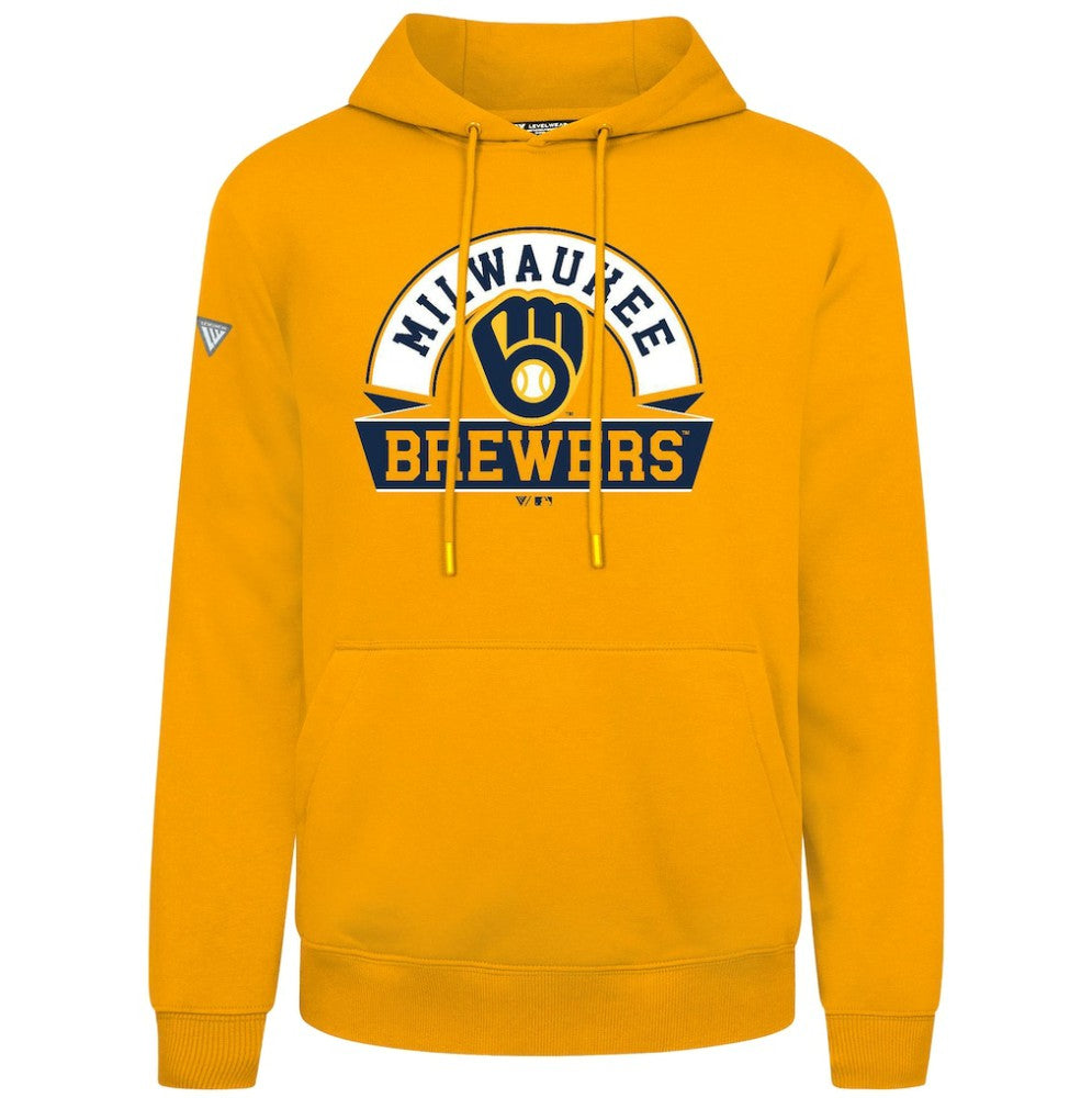 Milwaukee Brewers Levelwear Podium Banner Arch Hoodie Gold
