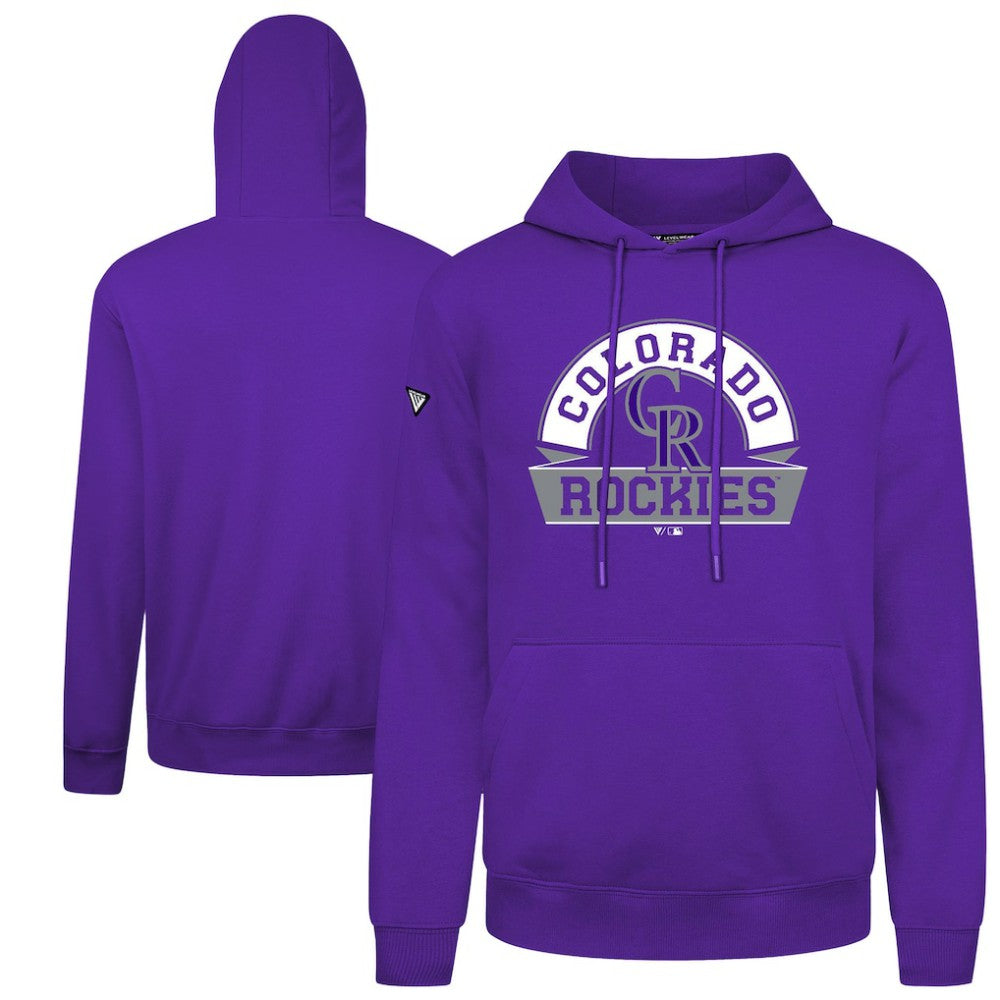 Colorado Rockies Levelwear Podium Banner Arch Hoodie Purple