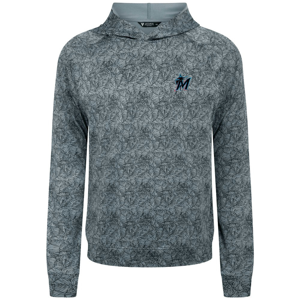 Miami Marlins Levelwear Albatross Raglan Hoodie Gray