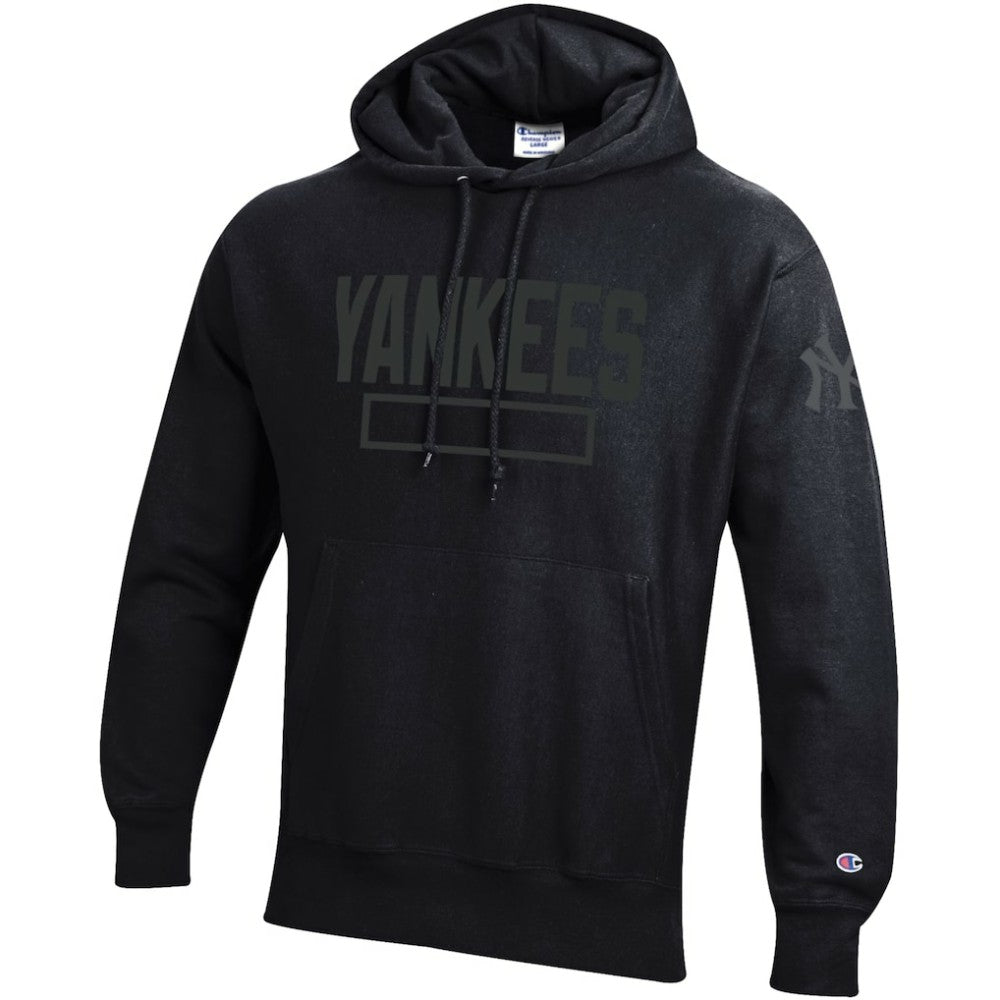 New York Yankees Champion Tonal Reverse Weave Fleece Hoodie Black