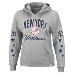 New York Yankees Women's Plus Size Starry Eye Hoodie Heather Gray | 47 brand