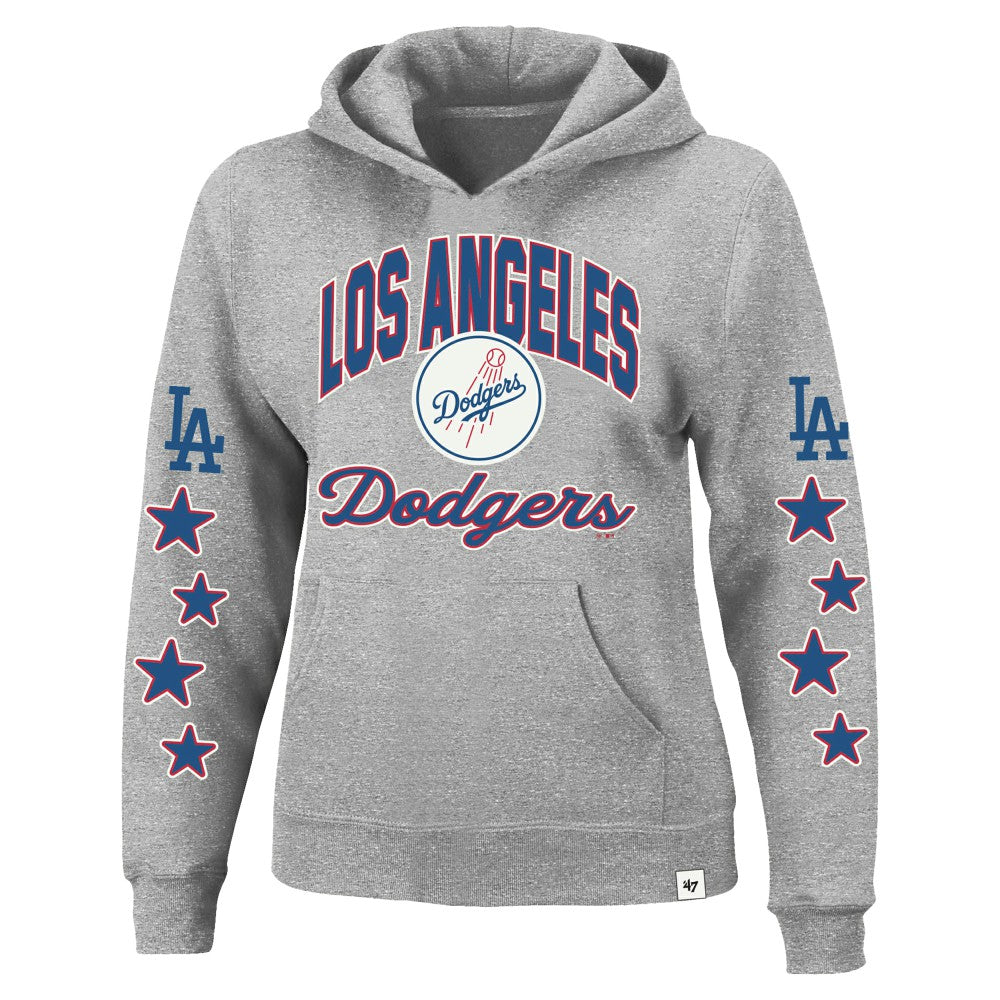 Los Angeles Dodgers Women's Plus Size Starry Eye Hoodie Heather Gray | 47 brand