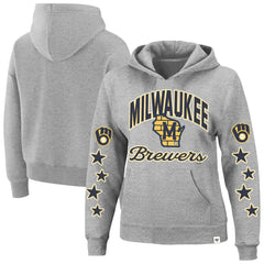 Milwaukee Brewers Women's Plus Size Starry Eye Hoodie Heather Gray | 47 brand