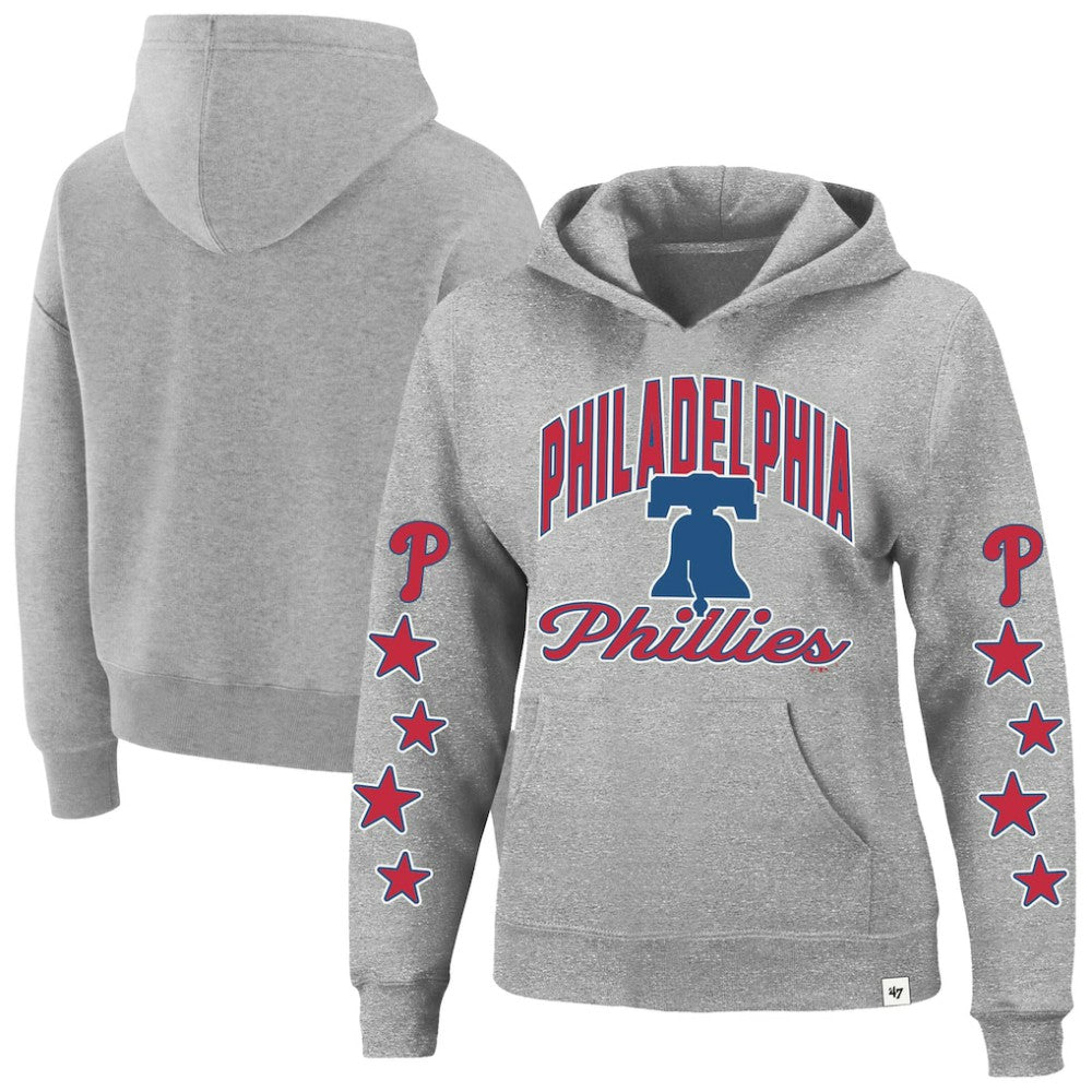 Philadelphia Phillies Women's Plus Size Starry Eye Hoodie Heather Gray | 47 brand
