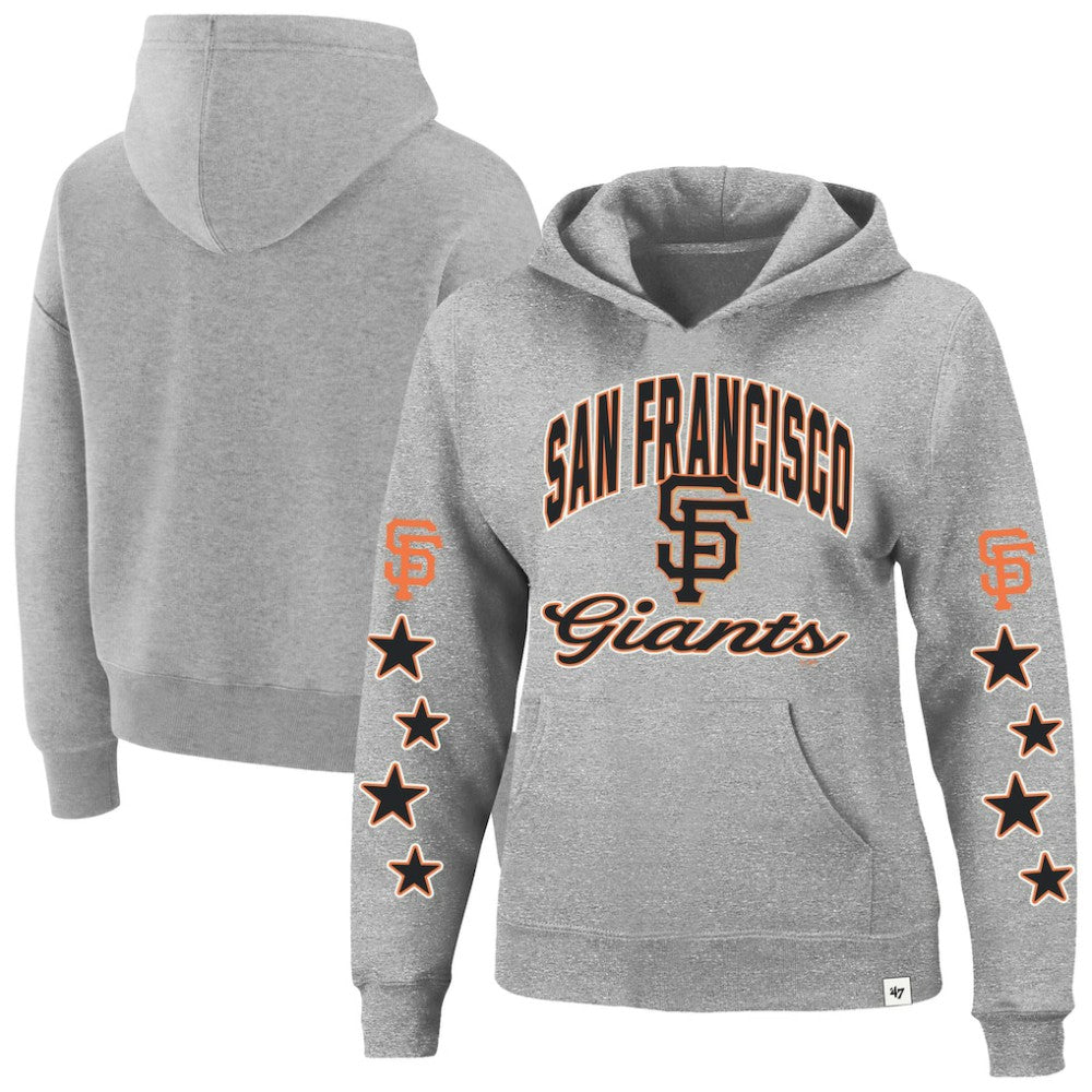 San Francisco Giants Women's Plus Size Starry Eye Hoodie Heather Gray | 47 brand