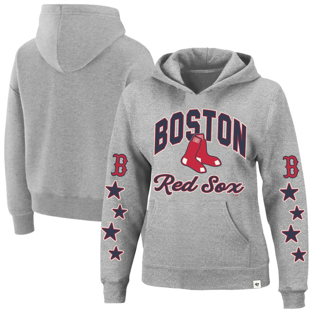 Boston Red Sox Women's Plus Size Starry Eye Hoodie Heather Gray | 47 brand