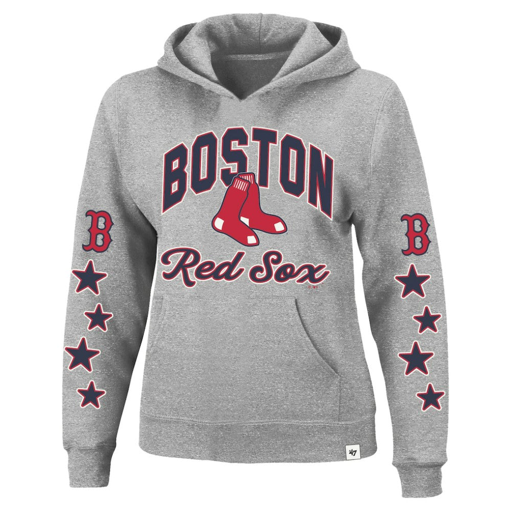 Boston Red Sox Women's Plus Size Starry Eye Hoodie Heather Gray | 47 brand