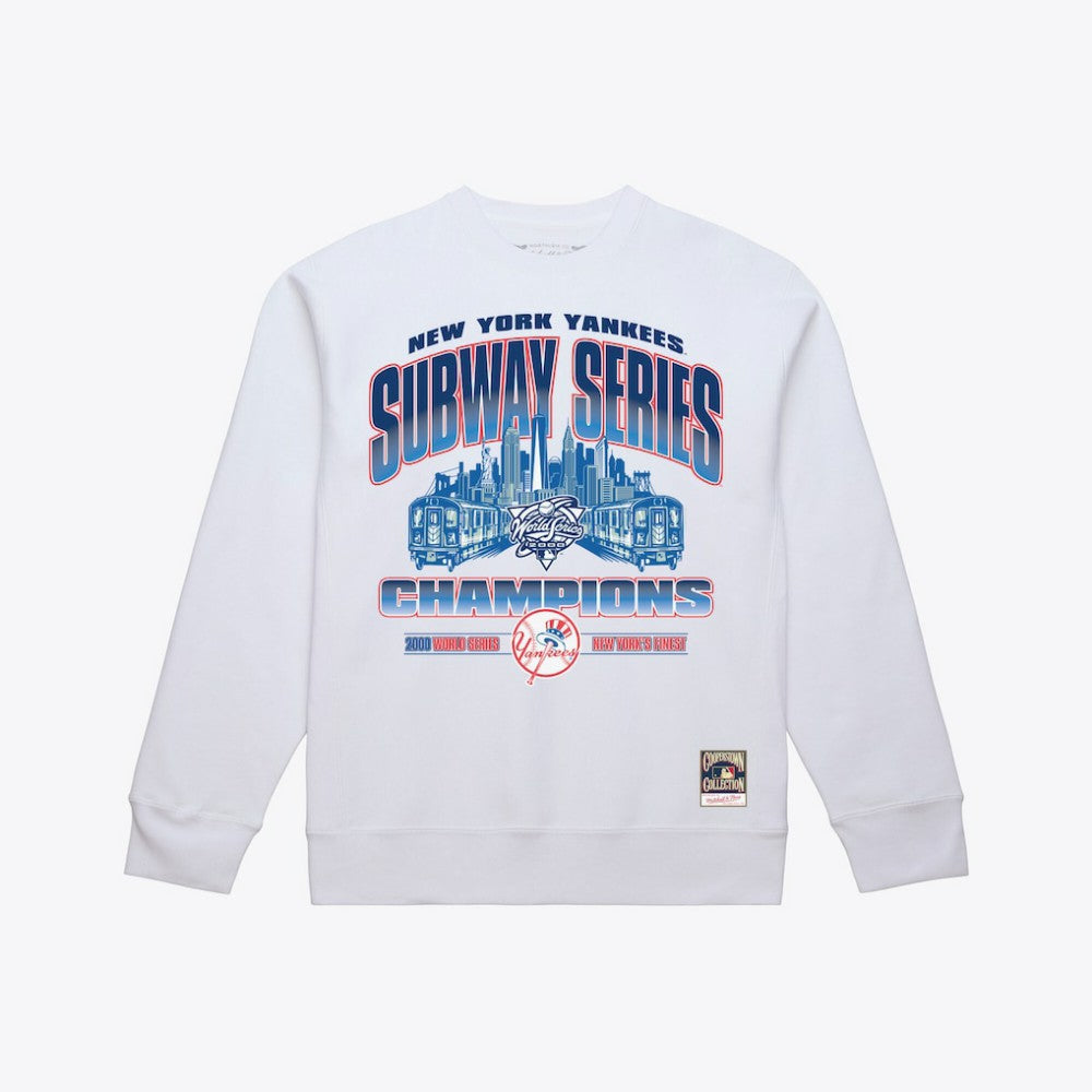 New York Yankees Subway Series Champions Crewneck Sweatshirt White | Mitchell & Ness