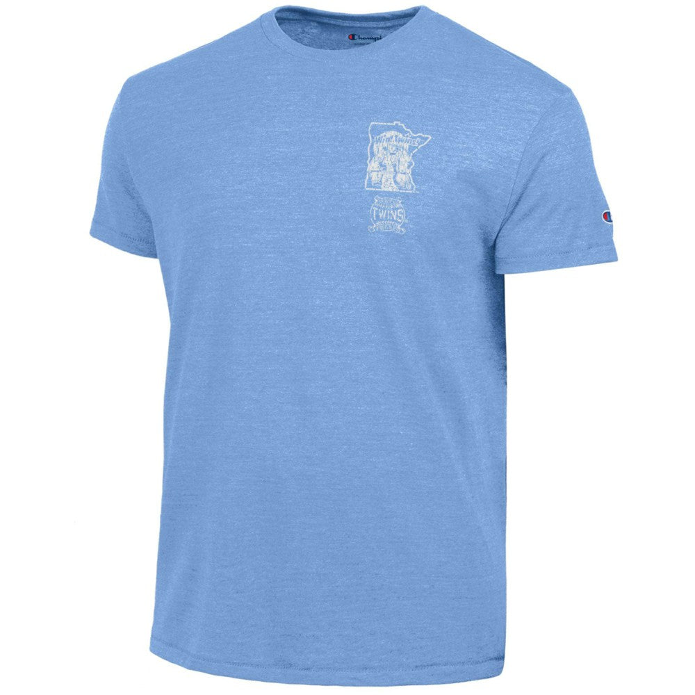 Minnesota Twins Champion Vintage 3-Hit Tri-Blend T-Shirt Light Blue