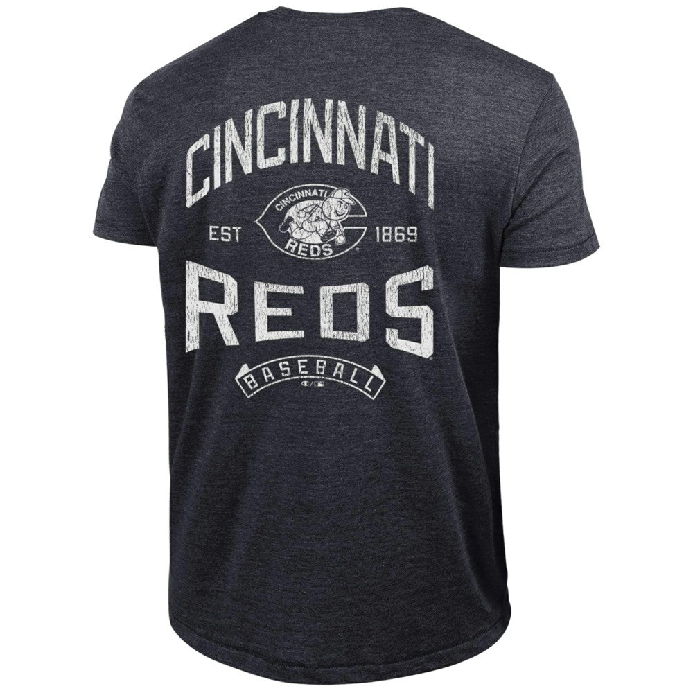 Cincinnati Reds Champion Vintage 3-Hit Tri-Blend T-Shirt Black