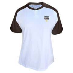 Fernando Tatis Jr. San Diego Padres Profile Women's Plus Size Name & Number Raglan Henley T-Shirt White