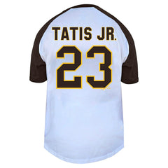 Fernando Tatis Jr. San Diego Padres Profile Women's Plus Size Name & Number Raglan Henley T-Shirt White