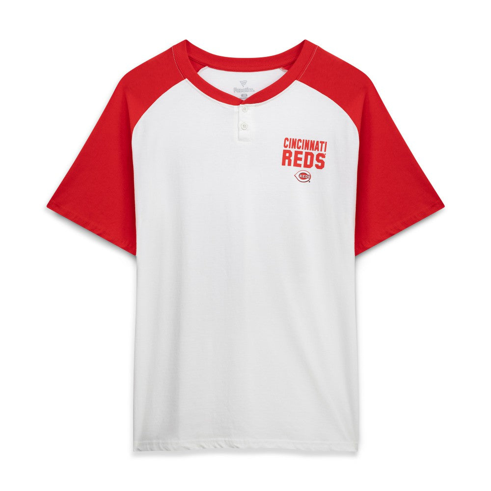 Elly De La Cruz Cincinnati Reds Profile Women's Plus Size Name & Number Raglan Henley T-Shirt White