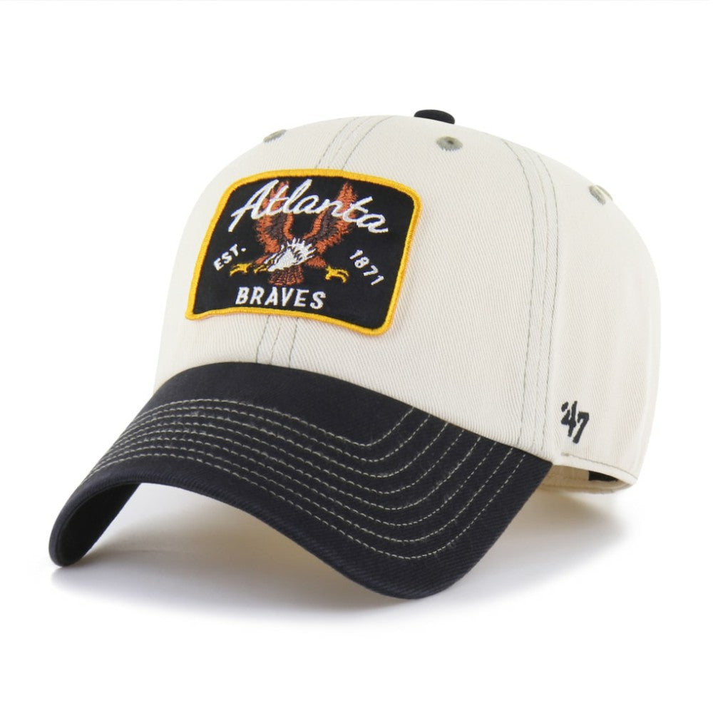 Atlanta Braves Keepsake Collection Clean Up Adjustable Hat Natural/Black | 47 brand