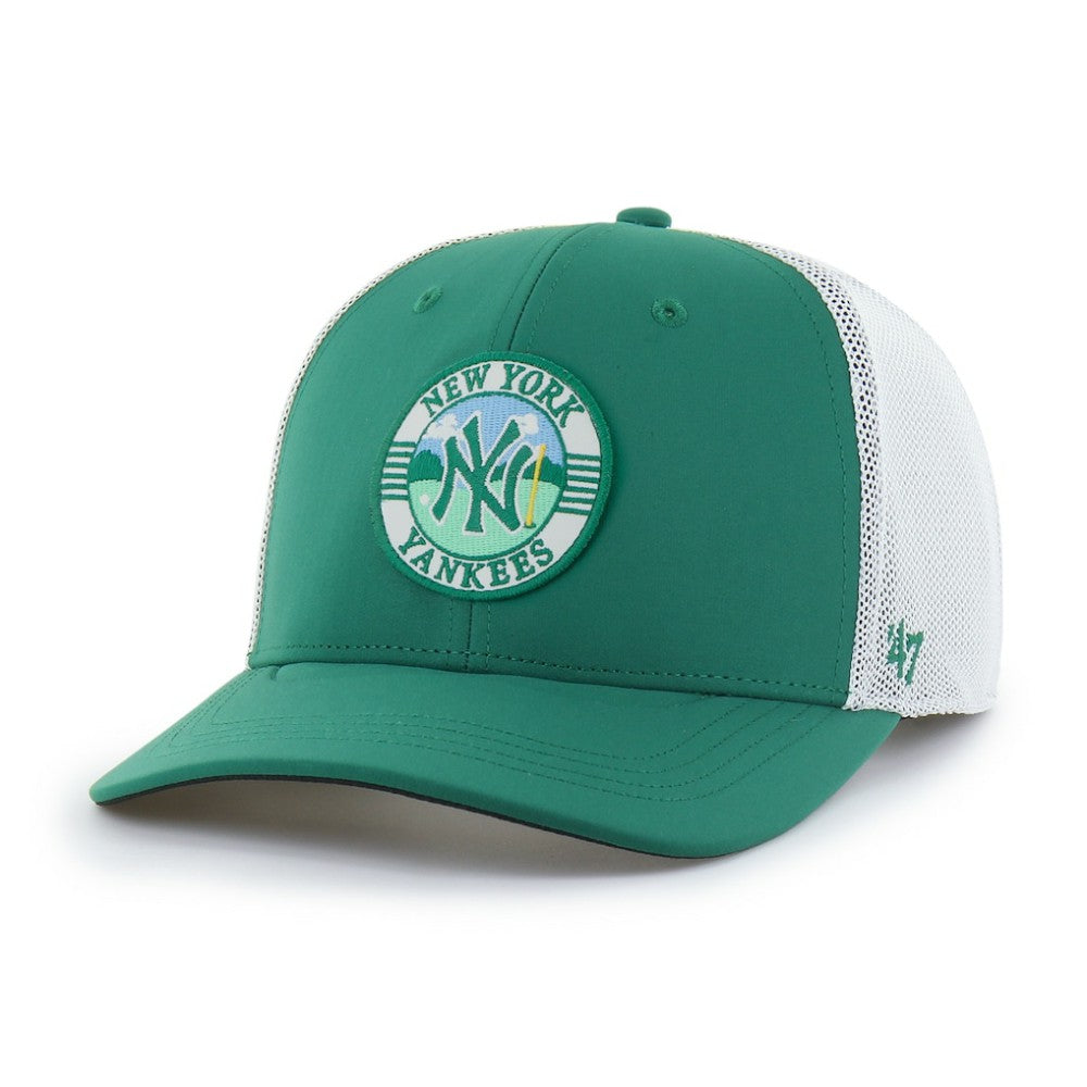 New York Yankees Elevated Greens Adjustable Trucker Hat Kelly Green/White | 47 brand