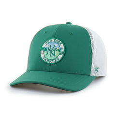 New York Yankees Elevated Greens Adjustable Trucker Hat Kelly Green/White | 47 brand