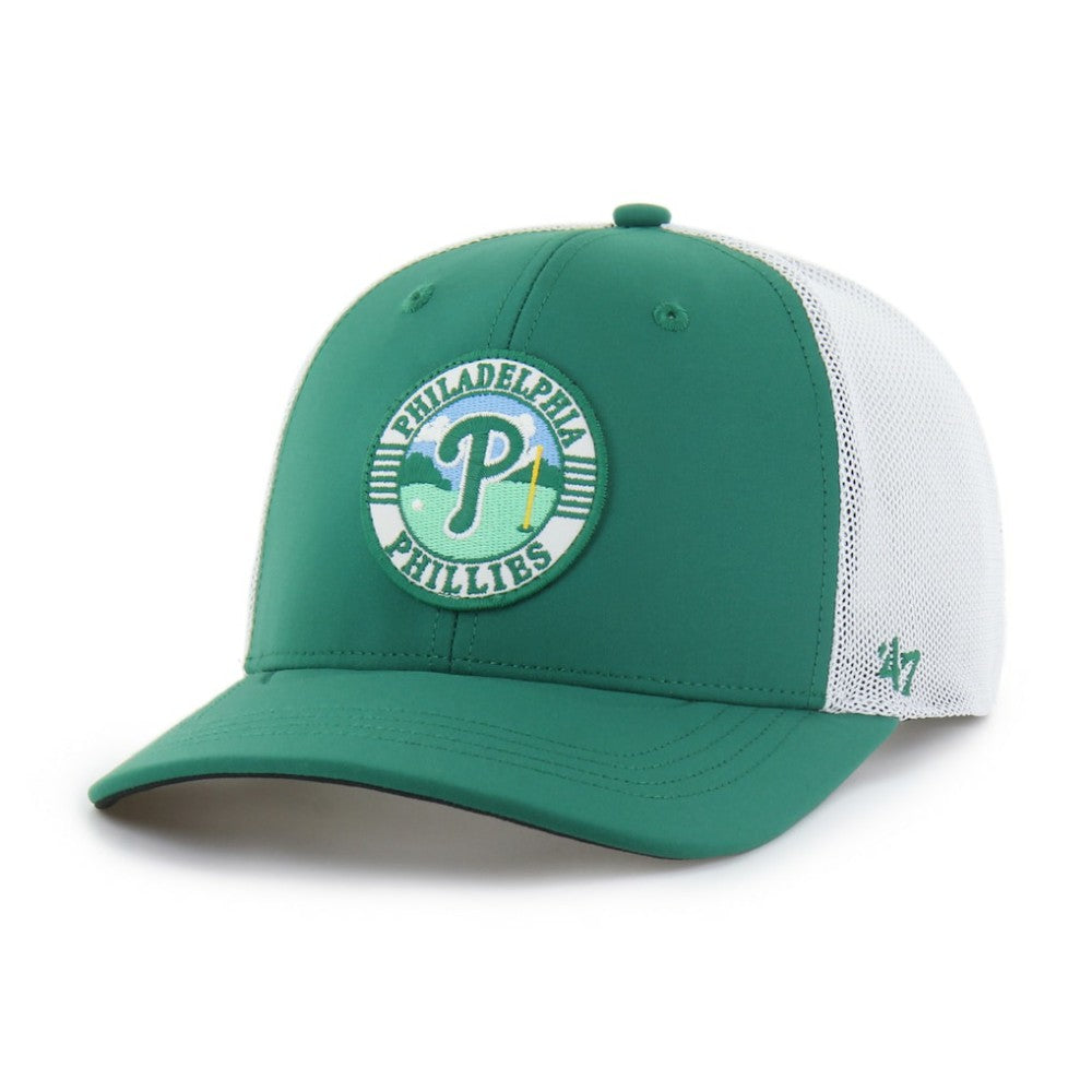 Philadelphia Phillies Elevated Greens Adjustable Trucker Hat Kelly Green/White | 47 brand