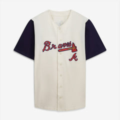 Atlanta Braves Profile Big & Tall Two-Color Fashion Jersey Cream/Navy