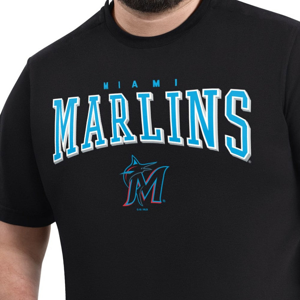 Miami Marlins G-III Sports by Carl Banks Adaptive Classic Team Spirit T-Shirt Black