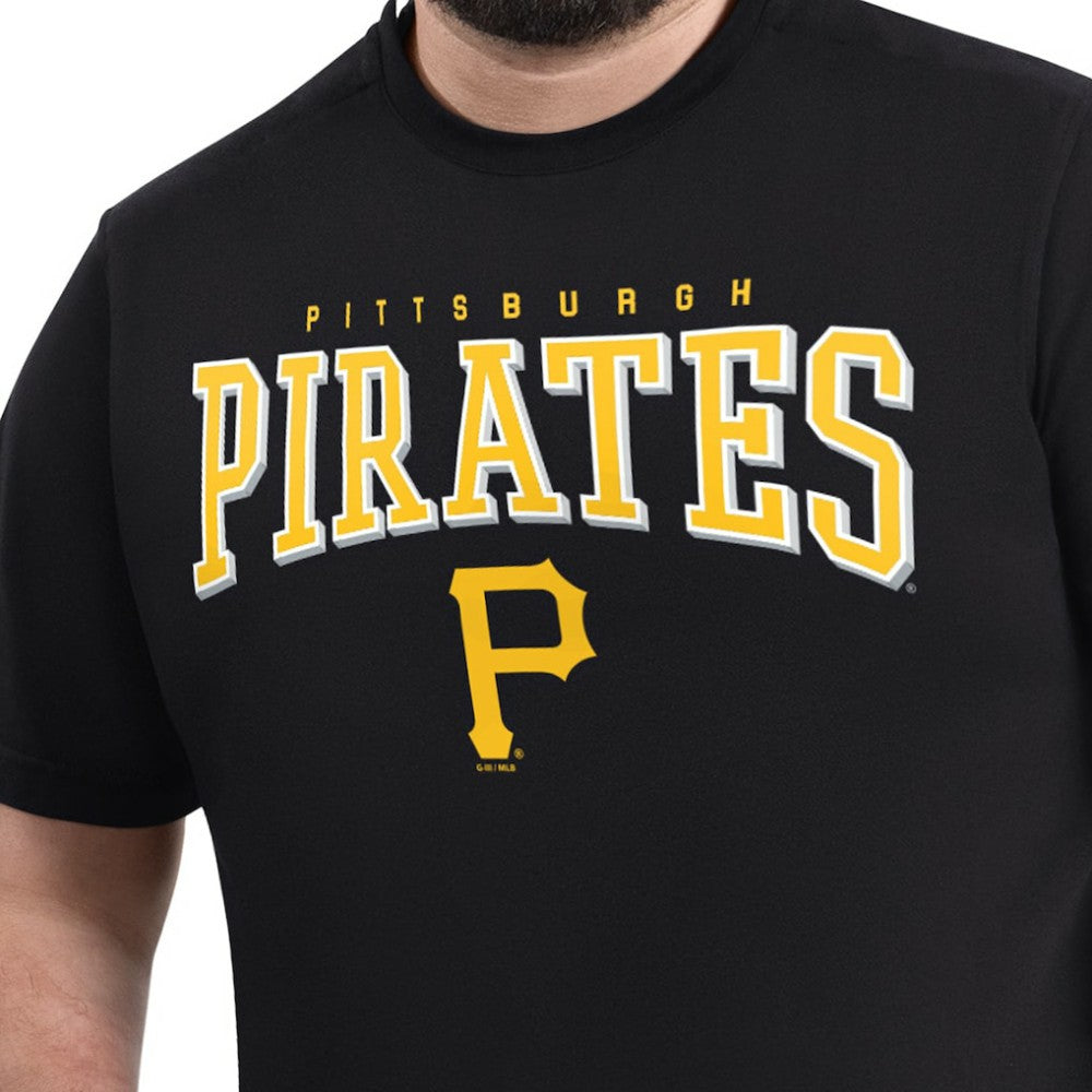 Pittsburgh Pirates G-III Sports by Carl Banks Adaptive Classic Team Spirit T-Shirt Black